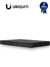 Switch Gigabit PoE 250W de capa 2 administrable con 24 puertos Gigabit y 2 puertos SFP. Capacidad de conmutación de 52 Gbps.