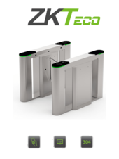 Barrera Peatonal Tipo Flap Bidirecc. / 2 Chasis Acero SUS304 / Aletas de Acrílico / Infrarrojos / Carril 60 cm / 110V