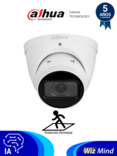 Cámara Domo de 5 MP/ WizMind/ Eyeball/ Lente Motorizado de 2.7 a 13.5 mm/ Ir de 40 m/ H.265+/ Inteligencia Artificial/ Metadatos/ Detección de Rostros/ ePoE/ SMD 3.0/ IP67/ Ranura para MicroSD/ Acupik #LoNuevo #IPD