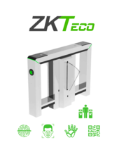 Barrera Central Tipo Flap Bidireccional / Acero SUS304 / Aletas de Acrílico / Infrarrojos / Indicadores Led / Carril 60 cm / 110V