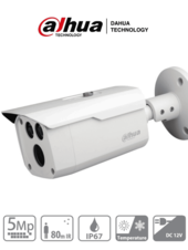 Camara Bullet de 5 Megapixeles/ Metalica/ Lente de 3.6 mm/ 92 Grados de Apertura/ IR de 80 Mts/ IP67/ Soporta: CVI/CVBS/AHD/TVI