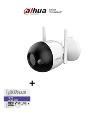Cámara IP Bullet Wifi de 2 Megapíxeles/ Full Color/ Microfono Integrado/ 30 Mts de Luz Visible/ Ranura para MicroSD/ IA con Detección de Humanos/ IP67/ + Memoria Micro SD de 32GB/