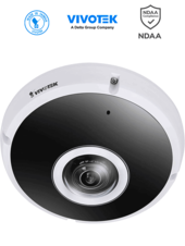 Cámara IP fisheye exterior 12 MP, panorámica 360º, Deep Search, Smart IR II 20m, Smart VCA, Stream III, WDR Pro, Micrófono integrado, ciberseguridad Trend Micro, IP66/IK10/Nema4X, SNV, NDAA, ONVIF