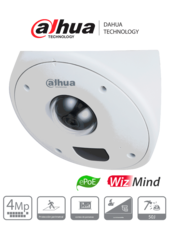 Domo IP de 4 MP para Montaje en Esquinas/ Lente de 2.5 mm/ 135°/ IR de 10 Metros/ Antivandálico/ Protección Perimetral/ Conteo de Personas/ Mapa de Calor/ IP67 e IK10+ (50J)/ PoE/ E&S de Alarma/ E&S de Audio /