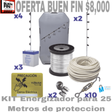 Kit de cerco eléctrico para 25 metros